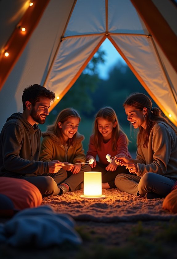 indoor campout with cocoa