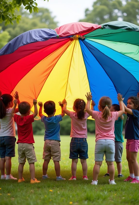 joyful parachute playtime chaos