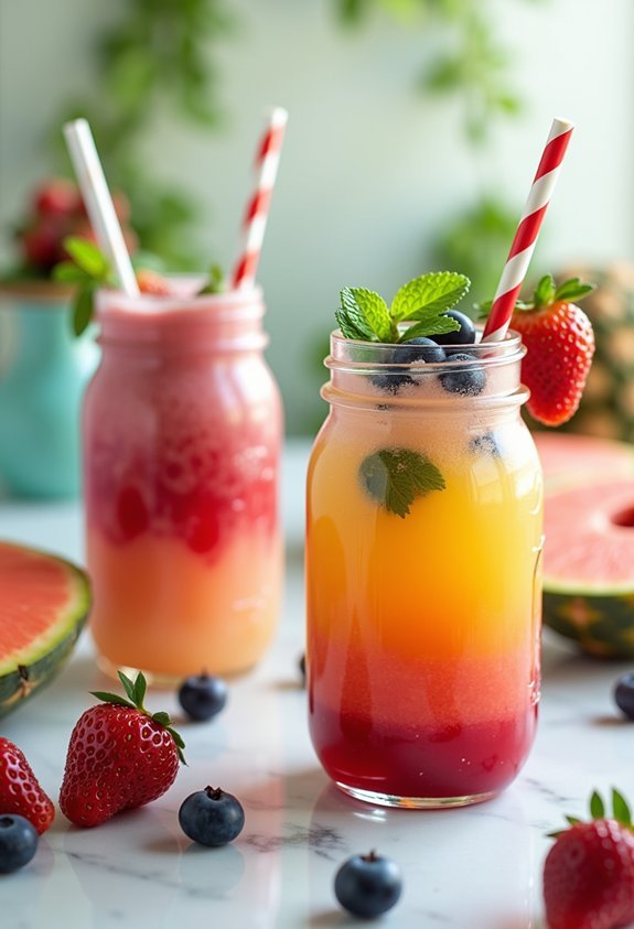 kids create smoothie mocktails