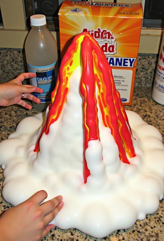 kitchen volcano chemical reaction
