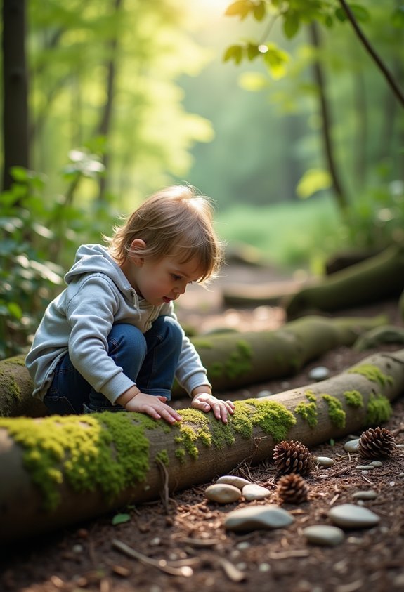 nature sensory play outdoors