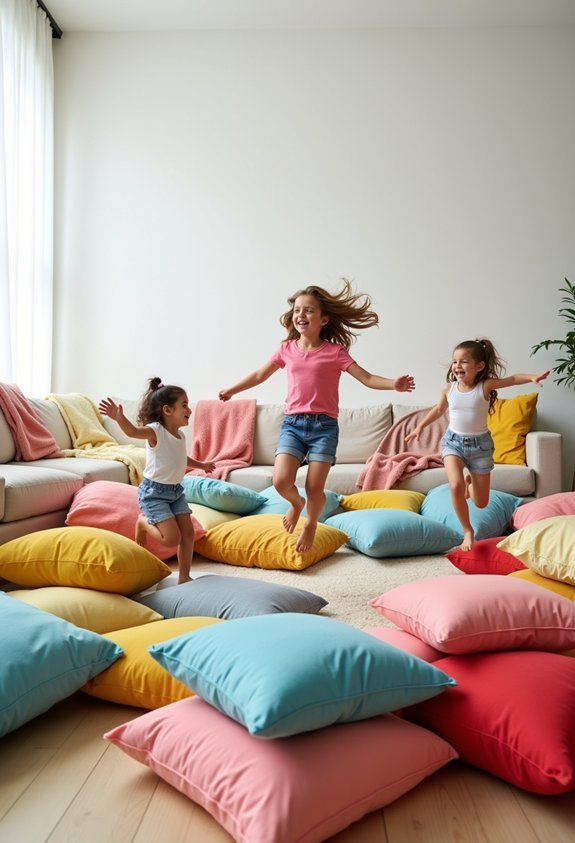 pillow fort and obstacle course