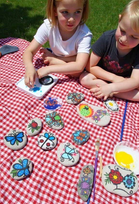 rock painting picnic fun