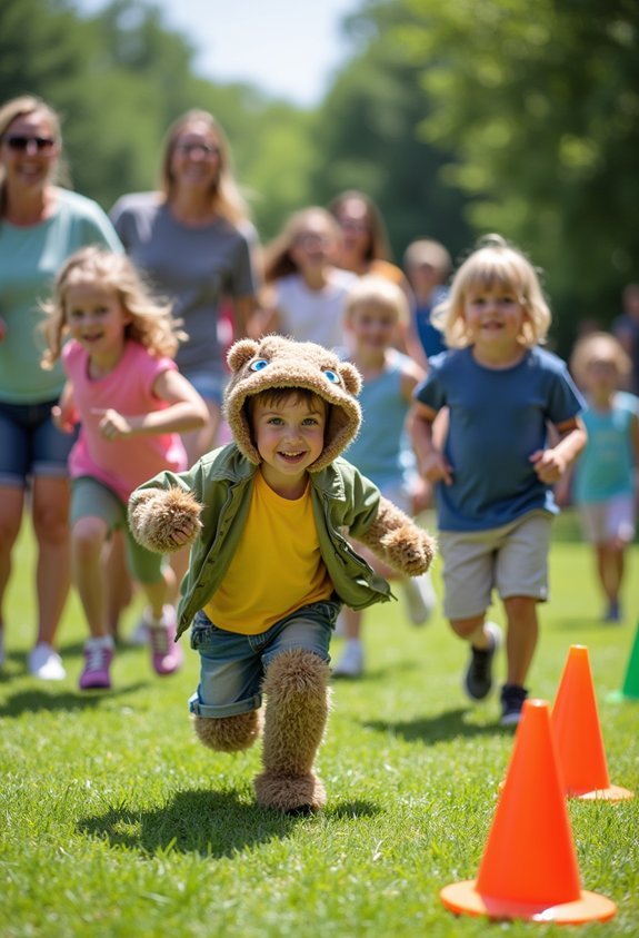 silly animal relay race