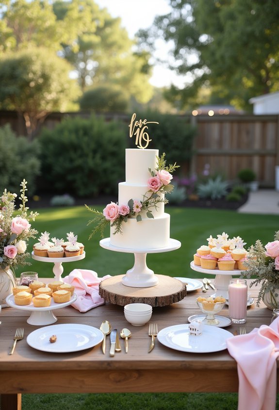 stylish and coordinated cake display