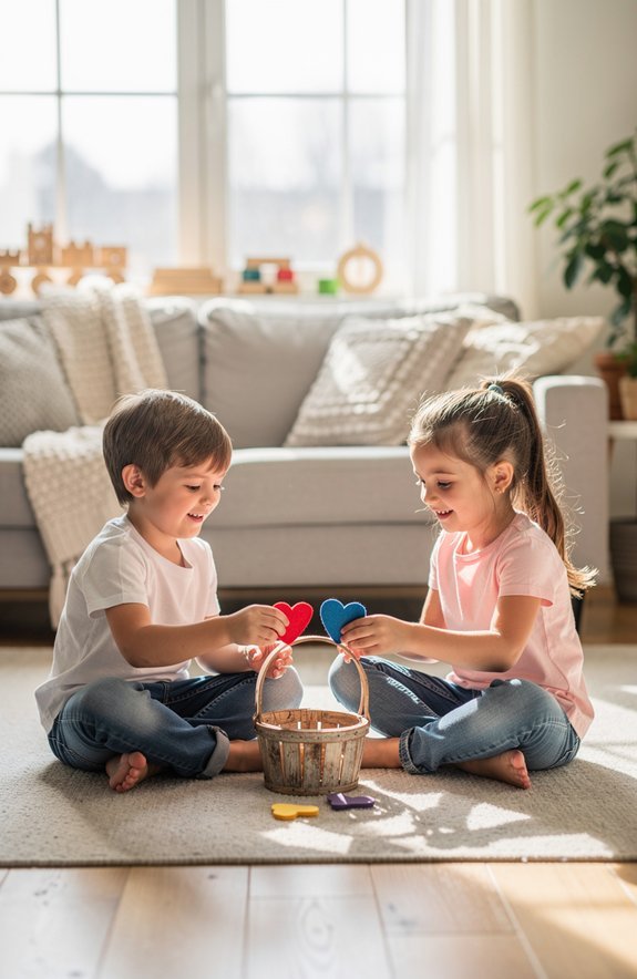 color coded hearts foster teamwork