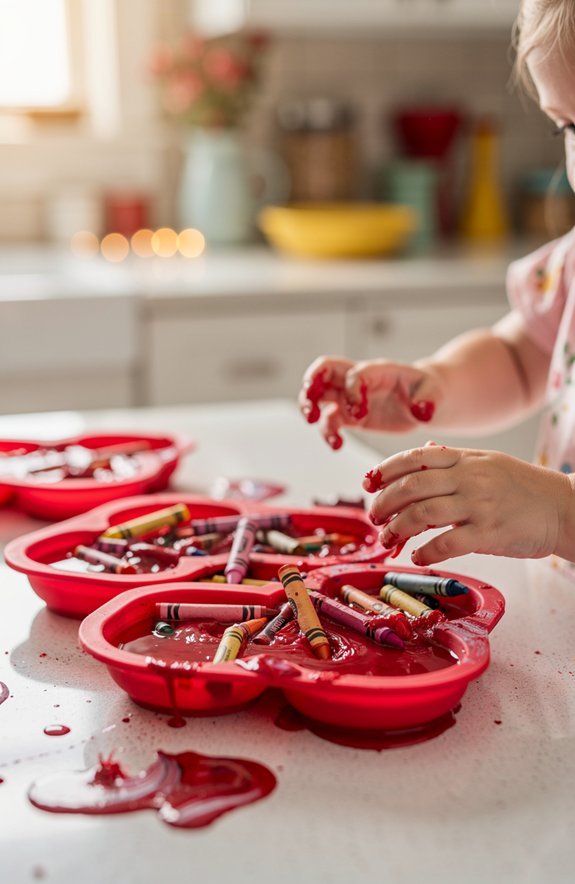 crayons melt into hearts