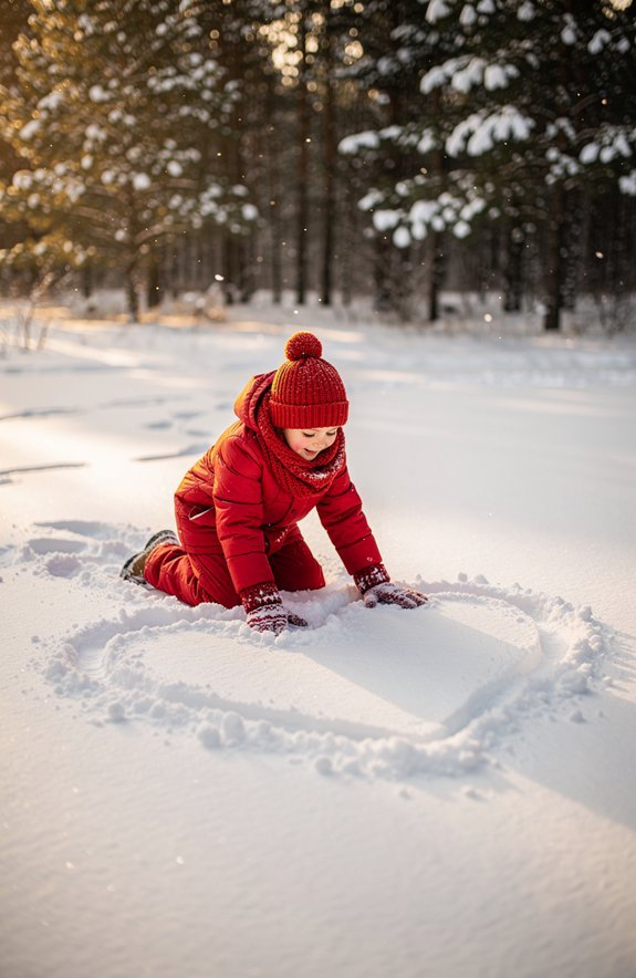 cupid snow hearts and skating