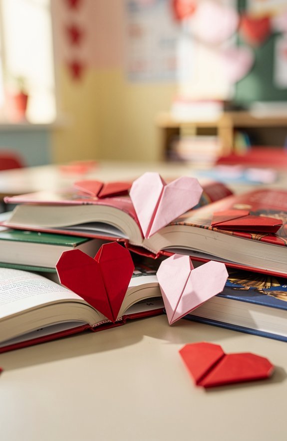 durable origami heart bookmarks
