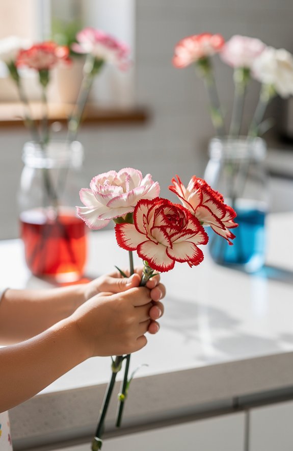 flowers color through xylem