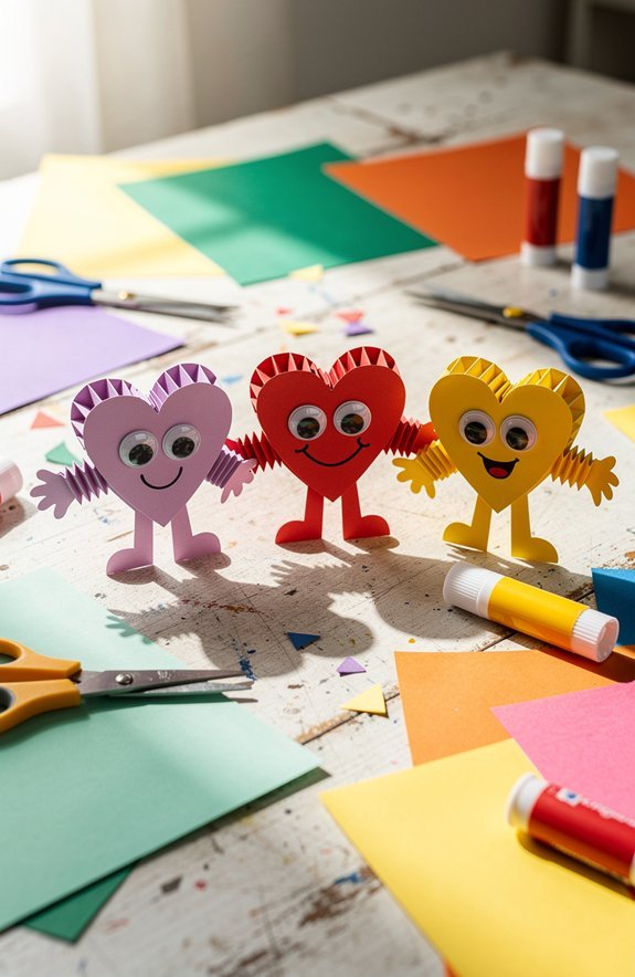 heart people with accordion arms