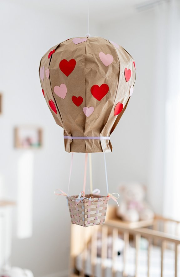 heart shaped bag balloons ceiling
