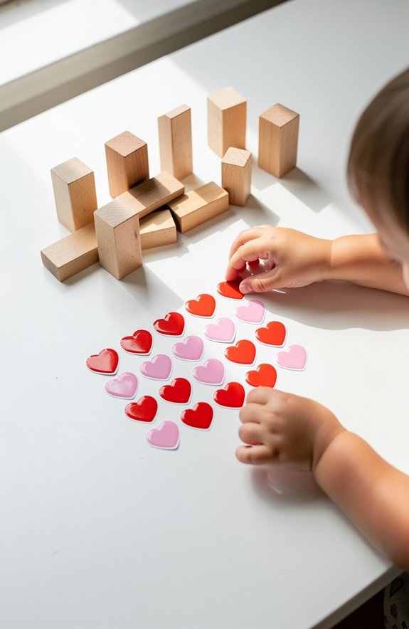 heart stickers pattern blocks