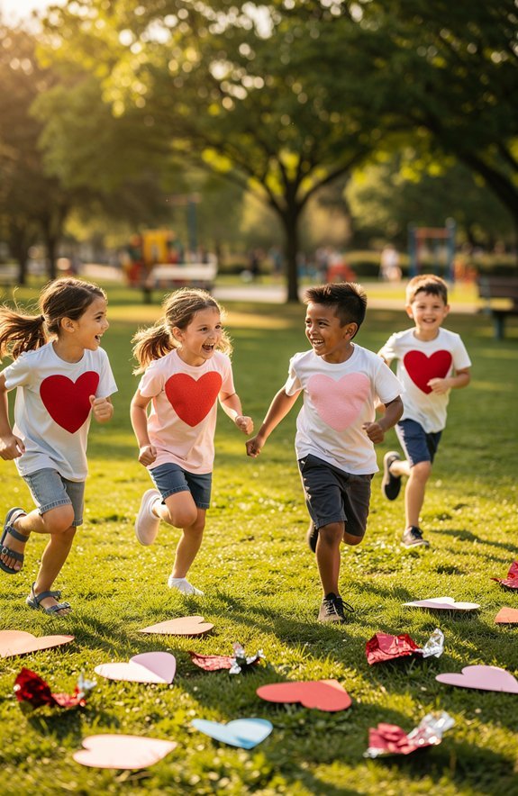 heart themed freeze tag chase