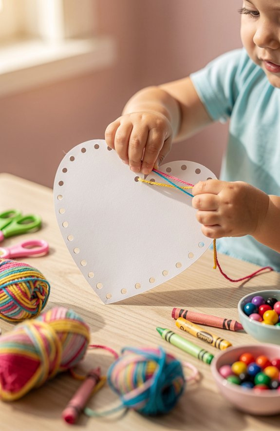lacing a paper heart