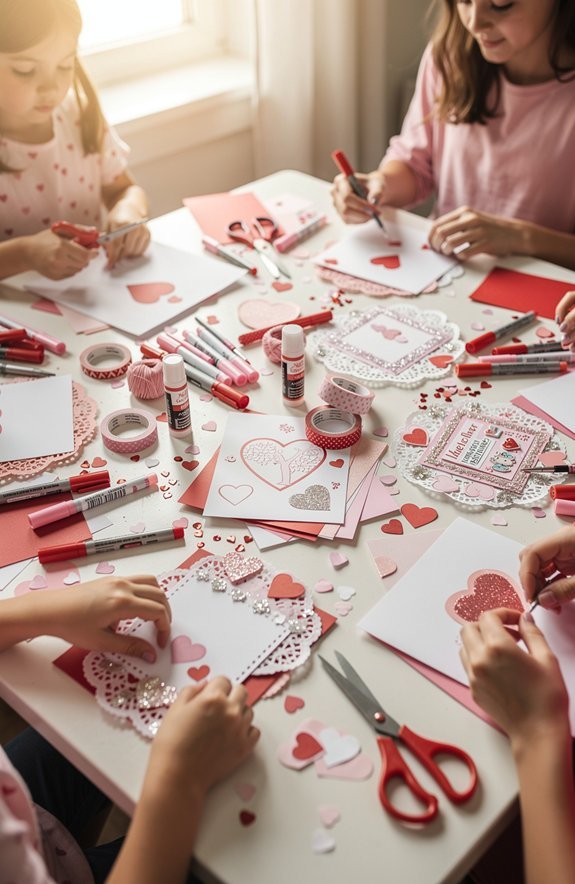 mixed age valentine card stations