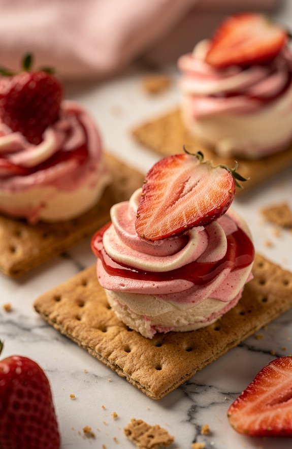 no bake strawberry cheesecake bites