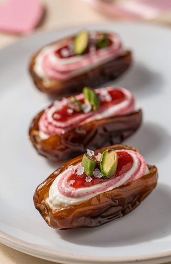 no bake strawberry cream dates