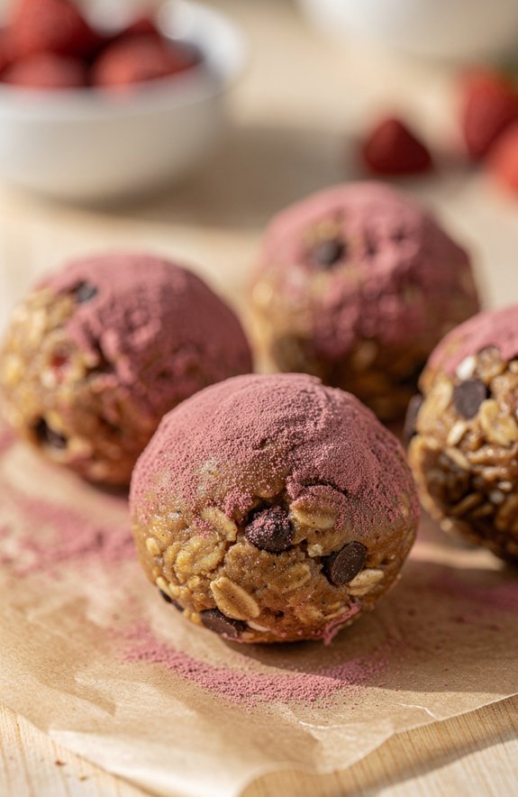 no bake strawberry energy bites