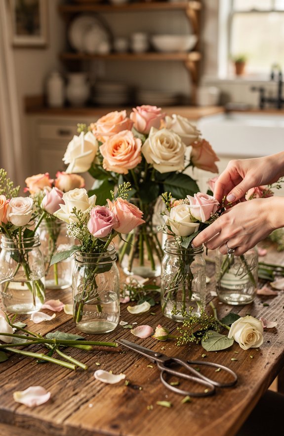 one bouquet five jars