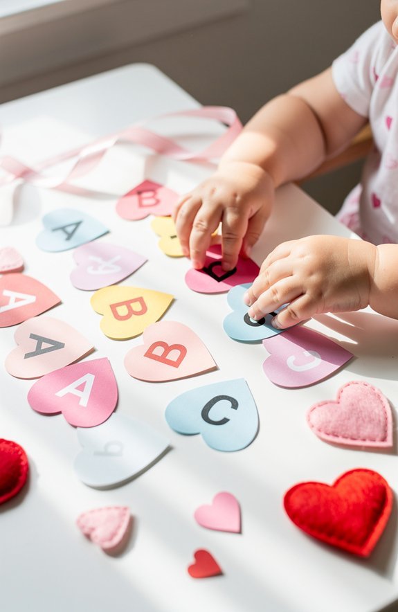 paper hearts letter pairs