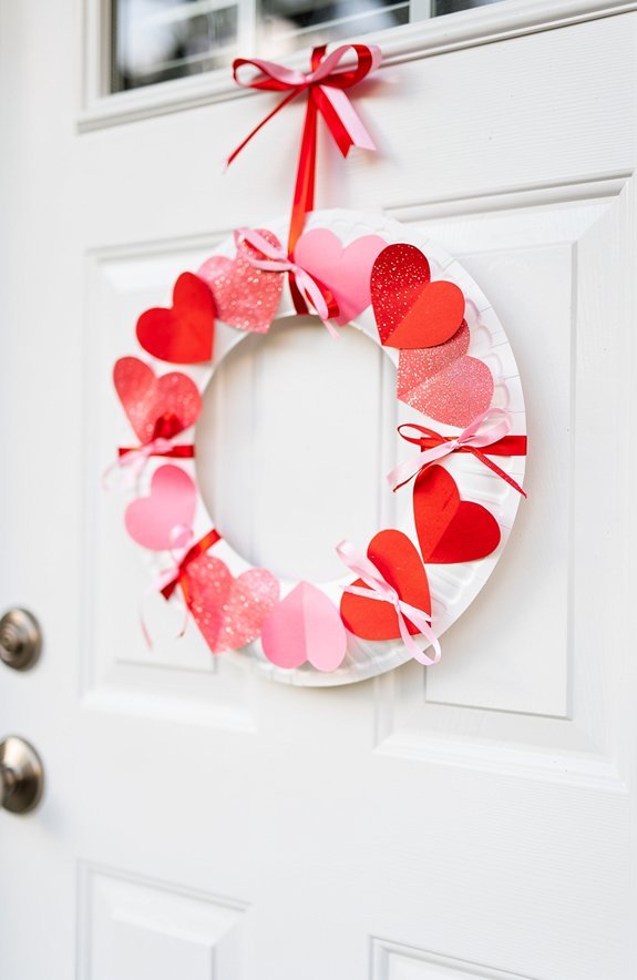 paper plate heart wreaths