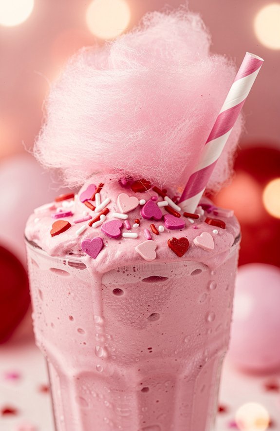 pink bubblegum milkshake cotton candy
