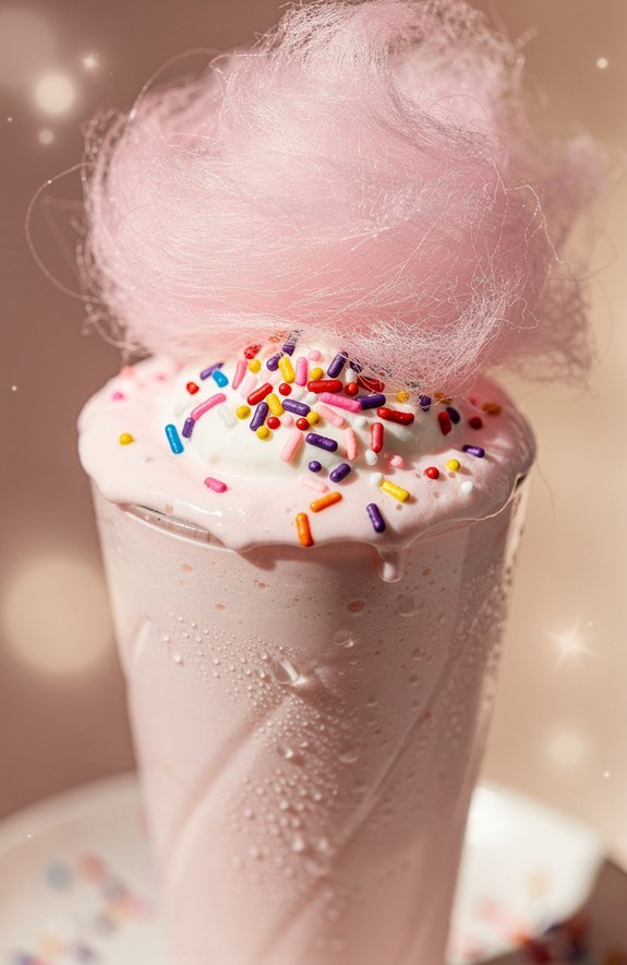 pink cotton candy milkshake