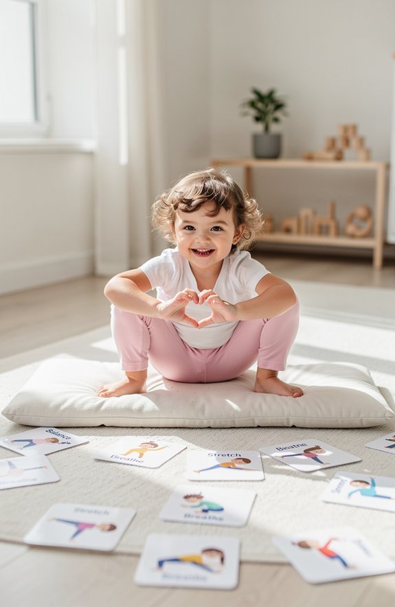 printable heart themed toddler yoga