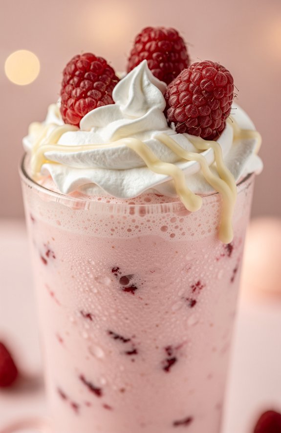 raspberry white chocolate milkshake