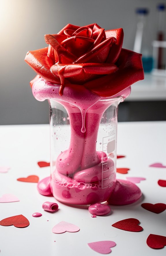 rose shaped bottle foam eruption
