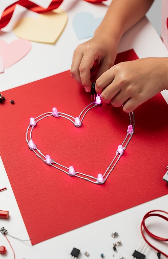 solder free led heart circuit