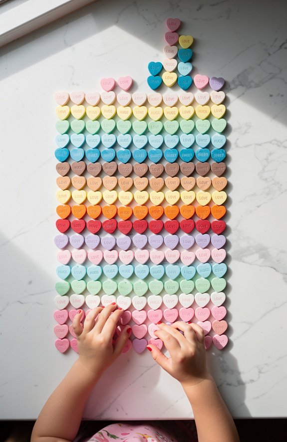 sorting candy hearts graph