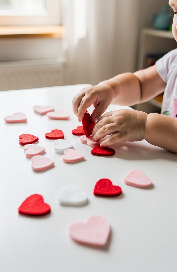 sorting three heart sizes