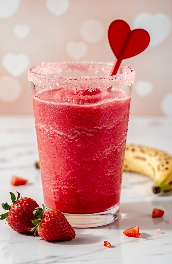 strawberry banana heart slushie