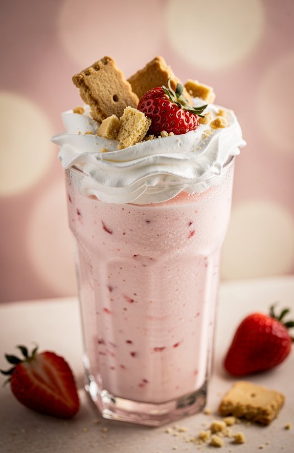 strawberry milkshake with shortbread