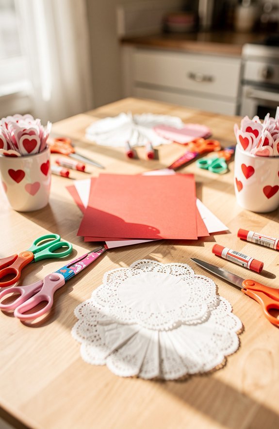 valentine card station setup