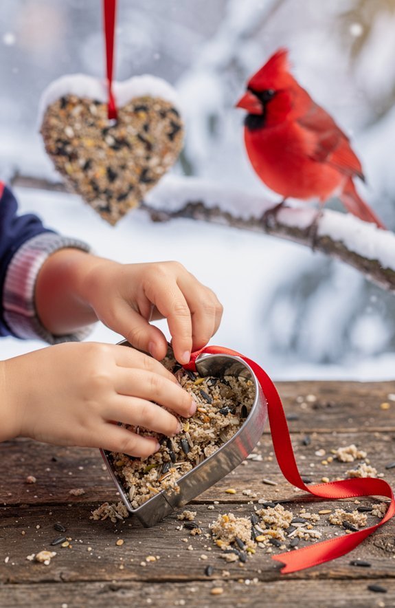 valentine heart bird feeders
