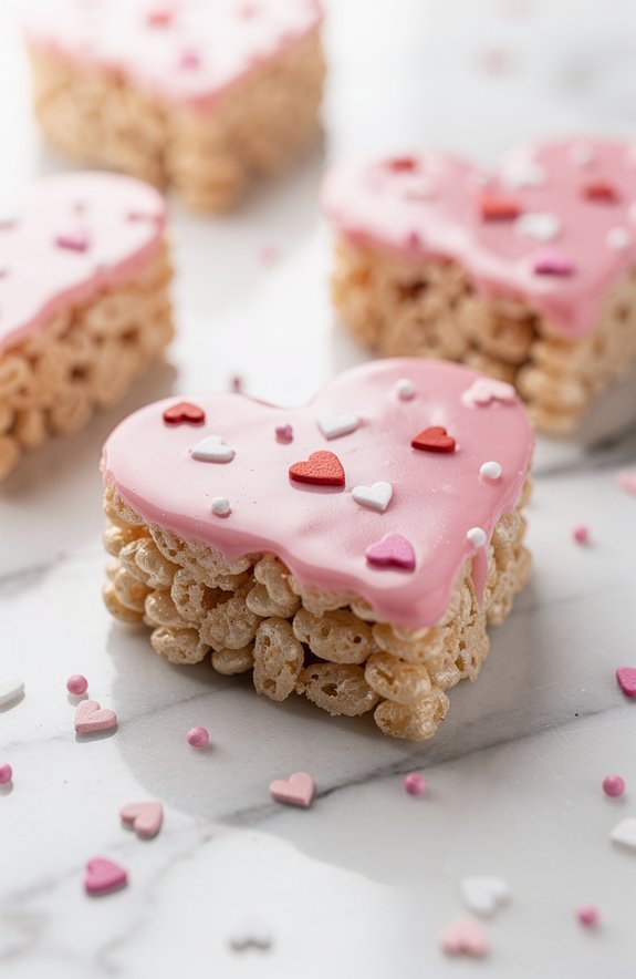 valentine heart shaped rice krispies