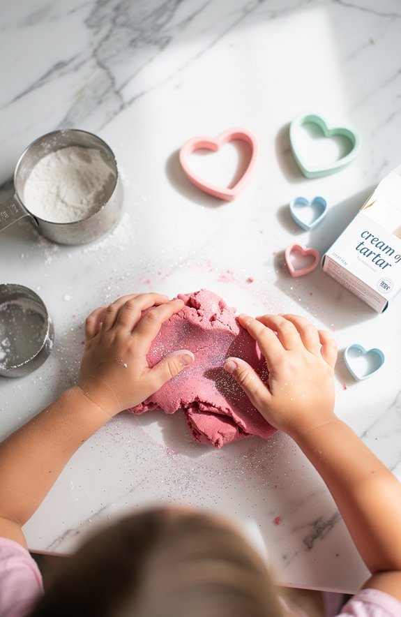 valentine playdough texture experiments