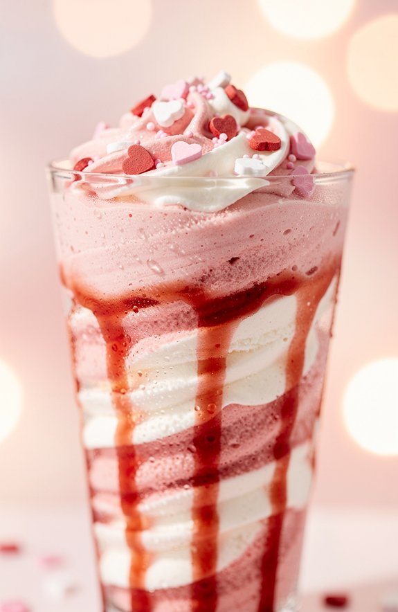 valentine s layered strawberry milkshake