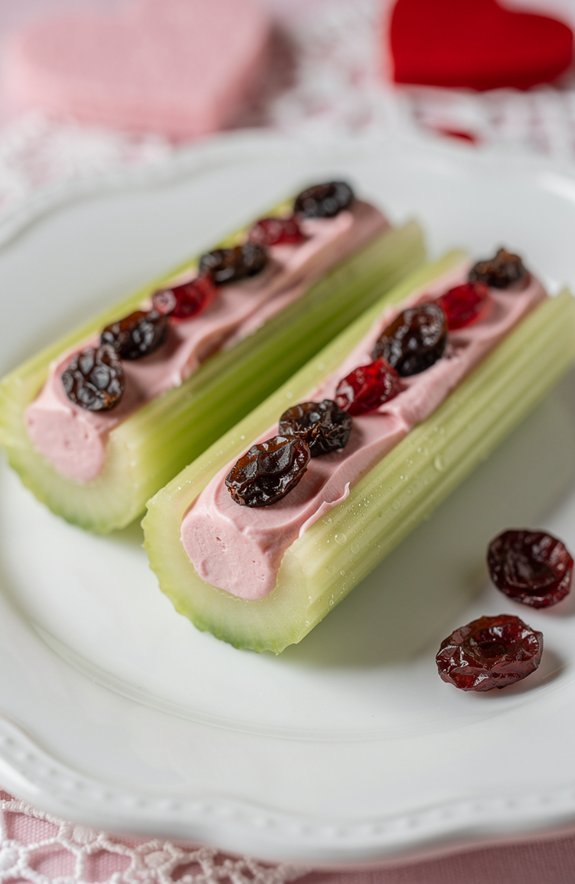 valentine s pink celery logs