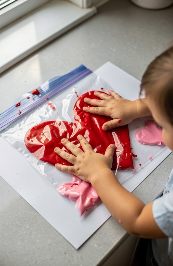 zero cleanup bag painting hearts